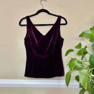 White House Black Market Plum Velvet Tank Top Size 2